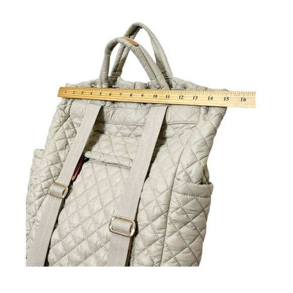 MZ WALLACE Metro Convertible Quilted Nylon Water Resistant Grey Backpack Women’s - Picture 6 of 12